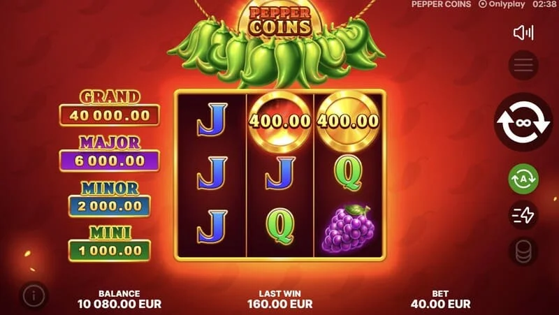 Pepper Coins – bonusmønter i Hold and Win-runden